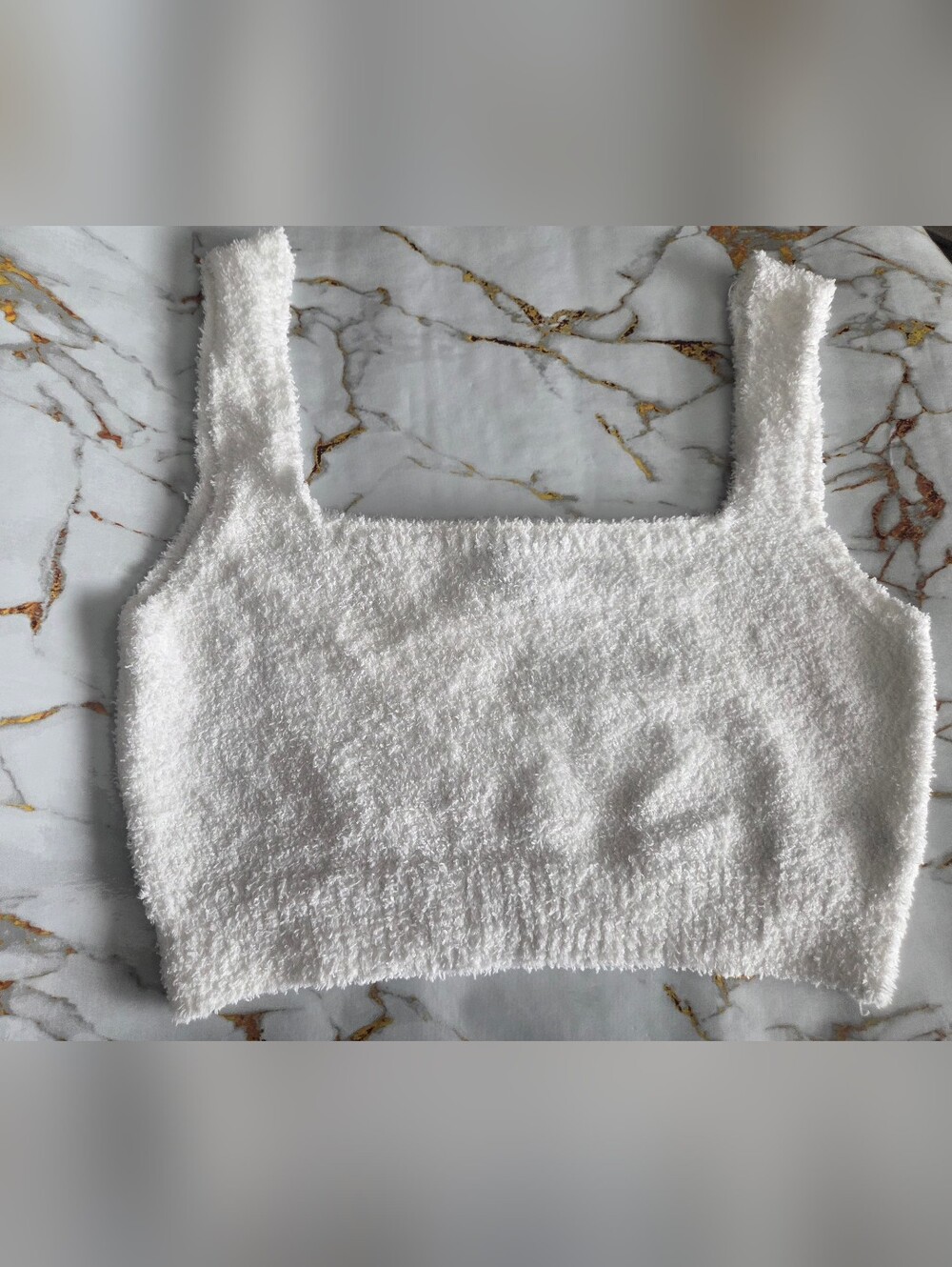 Forever 21 White Fuzzy Tank
